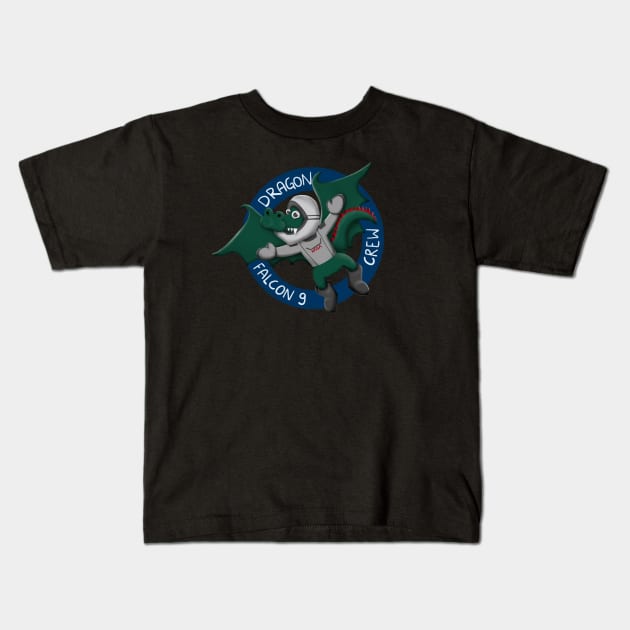 Falcon 9 Dragon Crew Kids Design Kids T-Shirt by W.Pyzel